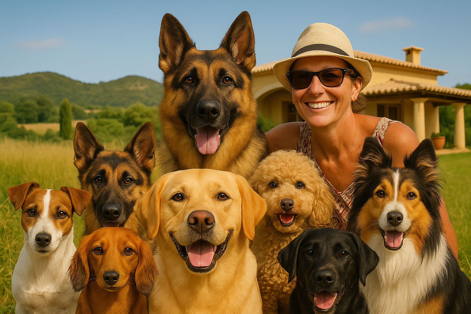Martina mit Hunden